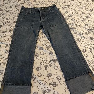 Women’s Low Rise, Cuffed, Capri Blue Jeans by Old Navy